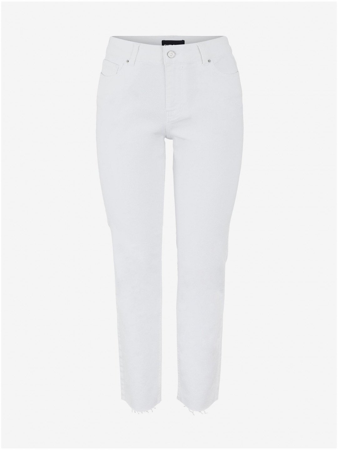 Bílé straight fit džíny Pieces Luna