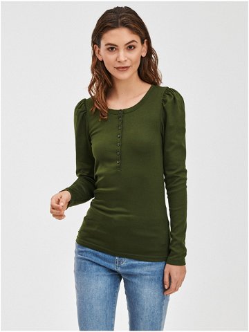 Zelené dámské tričko GAP modern henley