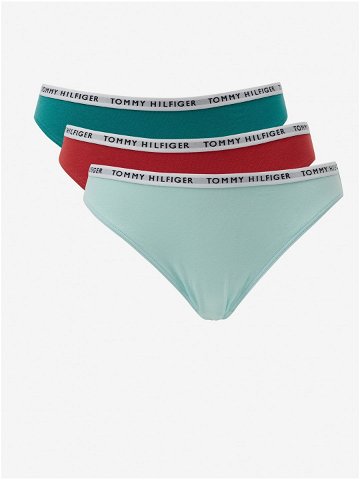 Sada tří kalhotek ve světle modré červené a zelené barvě Tommy Hilfiger Underwear