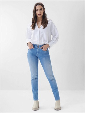 Modré dámské slim fit džíny s vyšisovaným efektem Salsa Jeans
