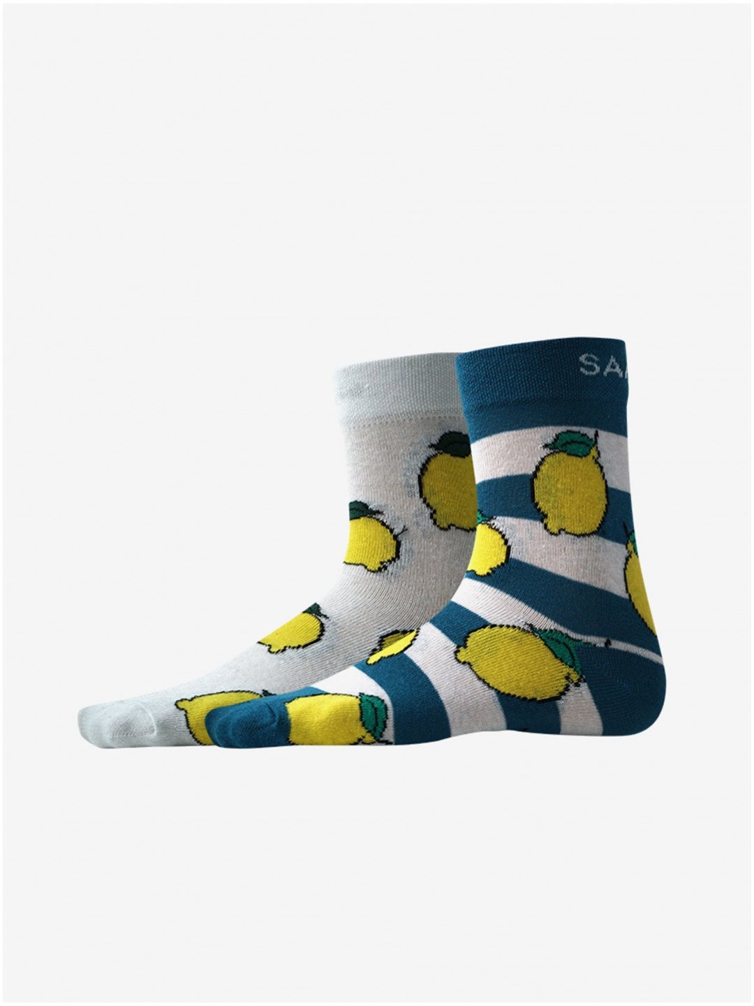 Sada dvou párů vzorovaných ponožek v modré a bílé barvě SAM 73 Lelio