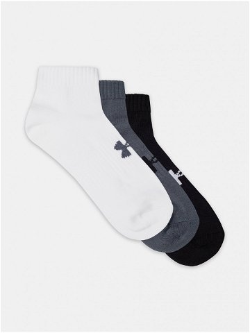 Sada tří unisex ponožek v bílé šedé a černé barvě Under Armour UA Core Low Cut