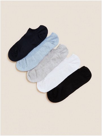 Sada pěti dámských ponožek v černé modré a šedé barvě Marks & Spencer