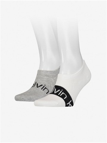 Sada dvou párů pánských ponožek v šedé a bílé barvě Calvin Klein Underwear