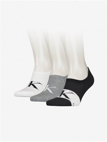 Sada tří párů pánských ponožek v bílé šedé a černé barvě Calvin Klein Underwear
