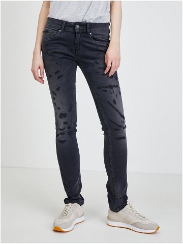 Tmavě šedé dámské slim fit džíny Pepe Jeans