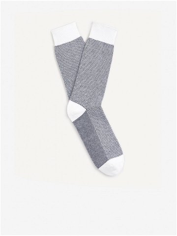 Bílo-modré pánské vzorované ponožky Celio