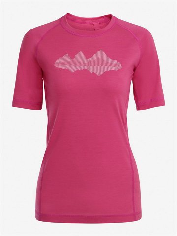 Růžové dámské tričko z merino vlny ALPINE PRO REVINA