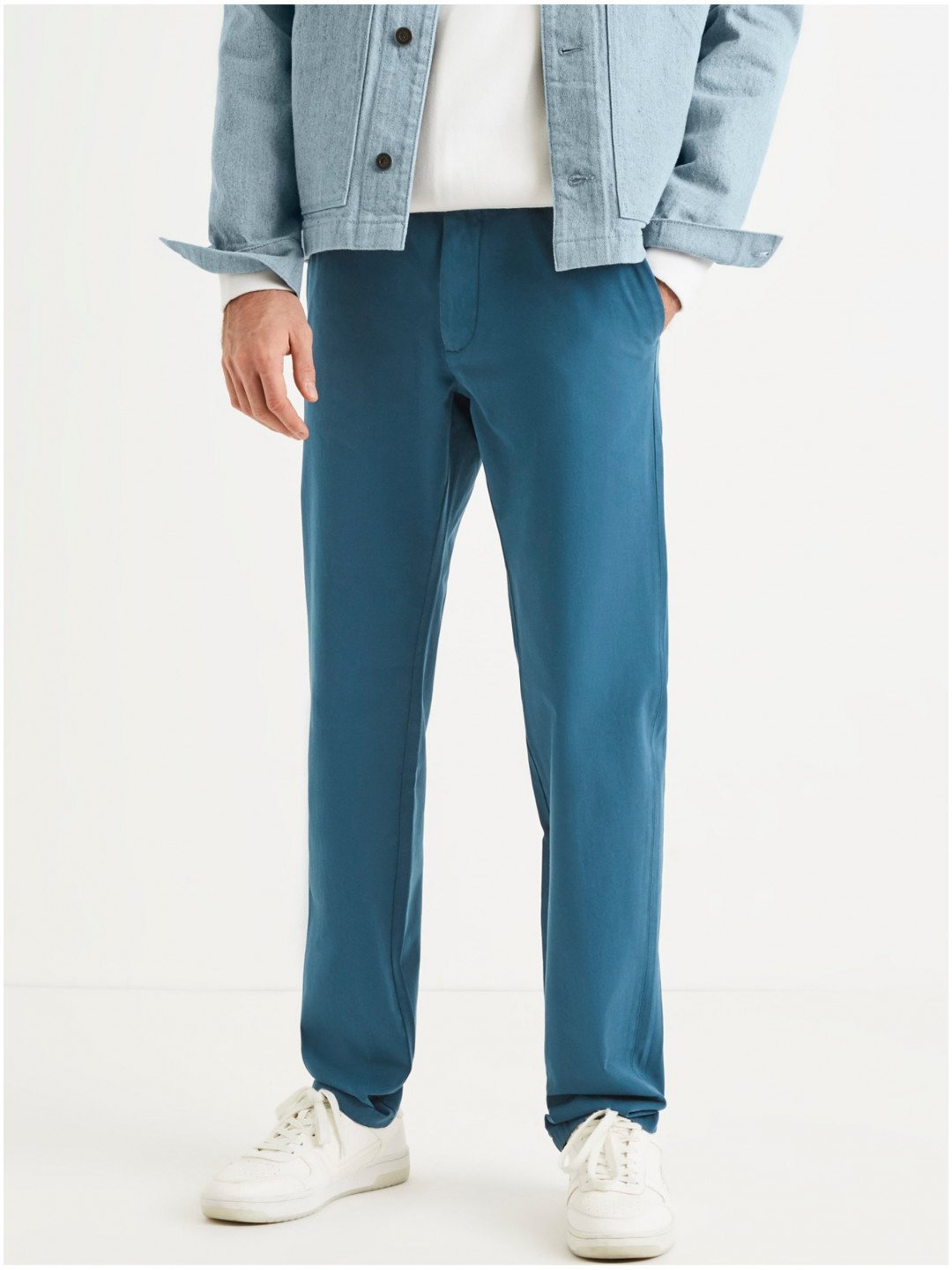 Modré pánské chino kalhoty Celio Tohenri