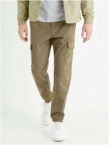 Khaki pánské kalhoty s kapsami Celio Solyte