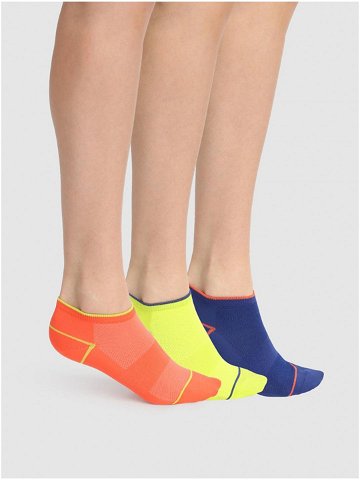 Sada tří dámských ponožek v oranžové žluté a tmavě modré barvě Dim SPORT IN-SHOE X-TEMP 3x