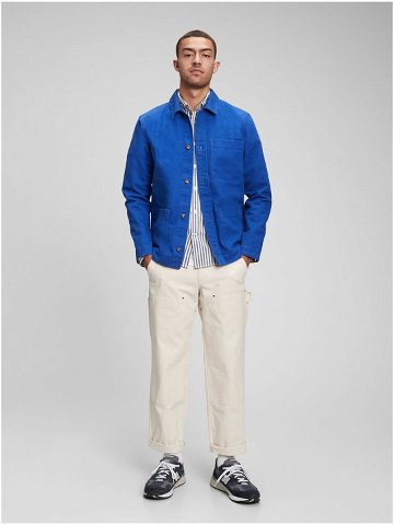 Modrá pánská bavlněná bunda s límečkem GAP