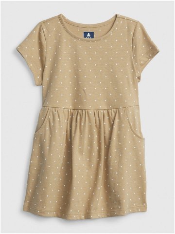 Béžové holčičí šaty šaty organic kapsy GAP