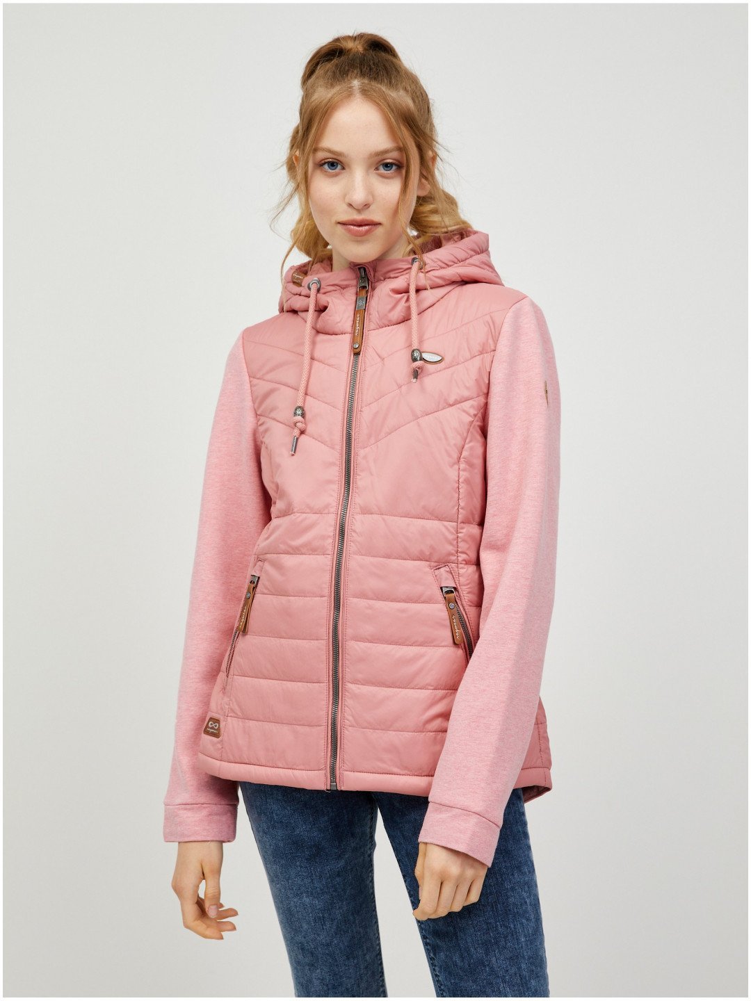Růžová dámská prošívaná bunda s kapucí Ragwear Lucinda