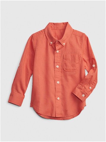 Oranžová klučičí košile z bavlny a lnu GAP