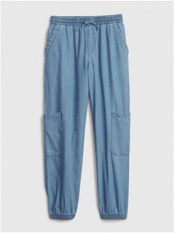Modré holčičí kalhoty cargo Washwell