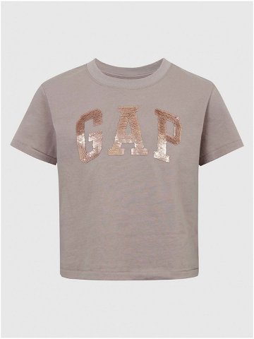 Béžové holčičí tričko organic logo GAP flitry