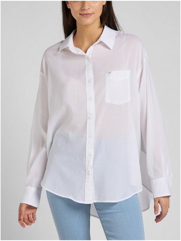 Bílá dámská volná košile s prodlouženou zadní částí Lee