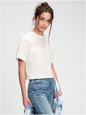 Bílé holčičí tričko z organické bavlny GAP Teen