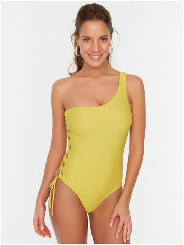 Žluté jednodílné plavky Trendyol