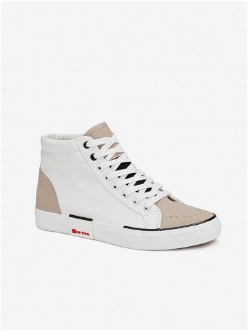 Béžovo-bílé pánské sneakers boty Ombre Clothing T376