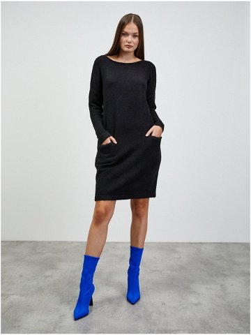 Černé svetrové šaty s příměsí vlny ZOOT lab Dania