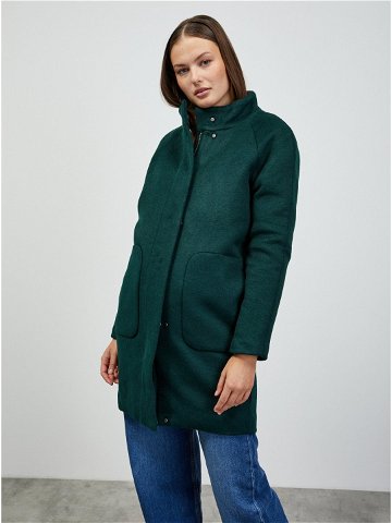 Tmavě zelený dámský kabát s příměsí vlny ZOOT lab Tiffy