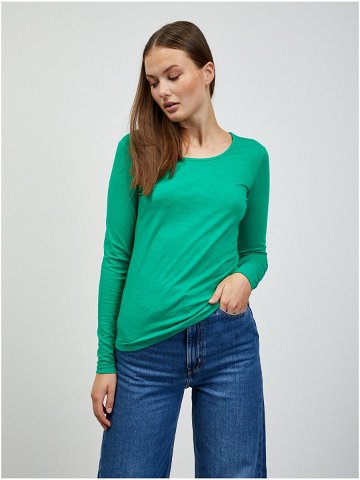 Zelené dámské basic tričko s dlouhým rukávem ZOOT lab Molly