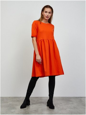 Oranžové mikinové basic šaty ZOOT lab Monika 2