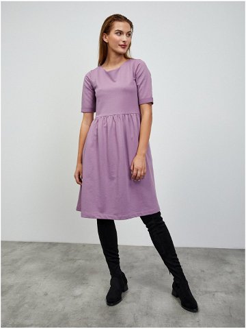 Světle fialové mikinové basic šaty ZOOT lab Monika 2