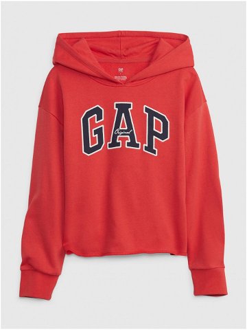 Červená holčičí mikina logo GAP s kapucí