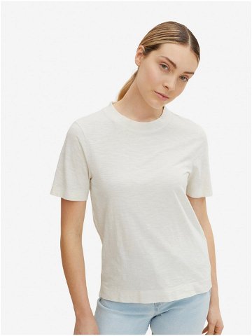 Krémové dámské basic tričko Tom Tailor