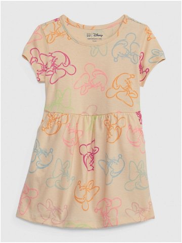Béžové holčičí šaty šaty Disney a Minnie GAP