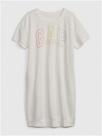 Bílé holčičí tričko vé šaty s logem GAP