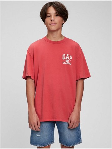 Červené klučičí tričko Teen organic logo GAP Classic GAP
