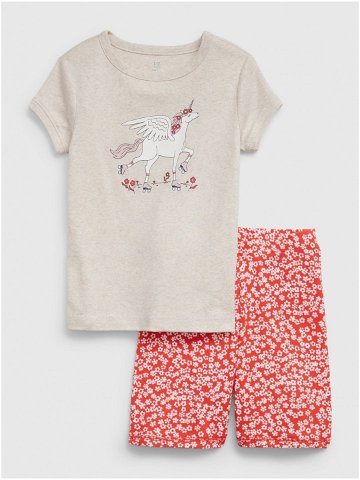Béžové dětské krátké pyžamo organic GAP