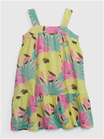Barevné holčičí šaty květované šaty na ramínka GAP