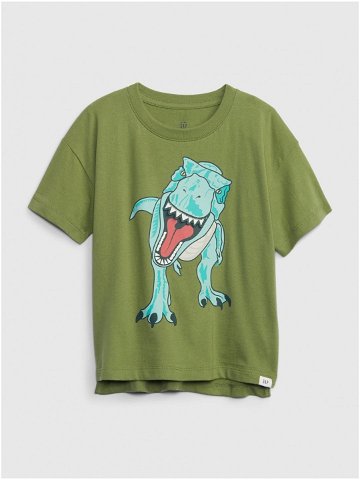 Zelené klučičí tričko s dinosaurem GAP