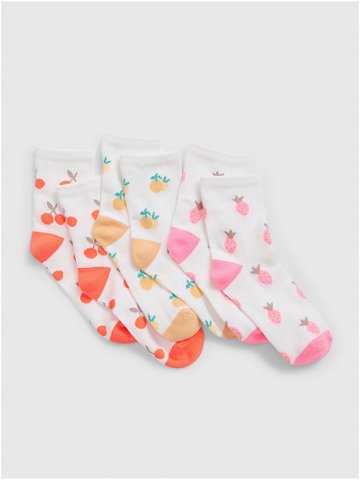 Barevné dětské ponožky s ovocem GAP 3 páry