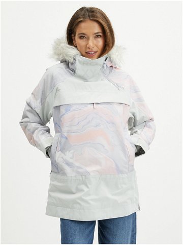 Světle fialová dámská vzorovaná zimní bunda Roxy Chloe Kim