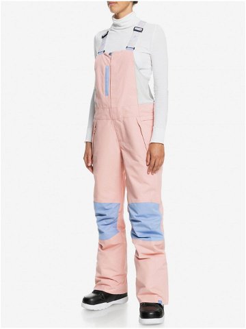 Světle růžové dámské zimní kalhoty s laclem Roxy Chloe Kim