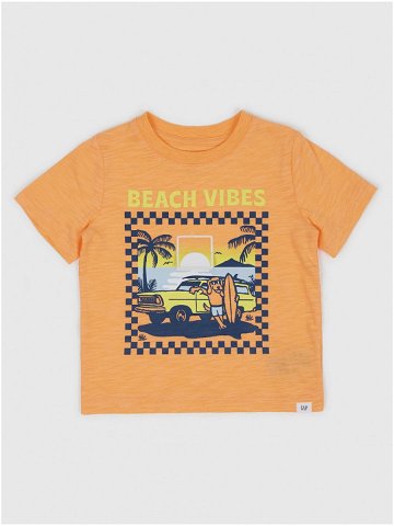 Oranžové klučičí žíhané tričko GAP Beach Vibes