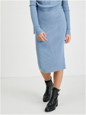 Světle modrá pouzdrová svetrová sukně Guess Calire