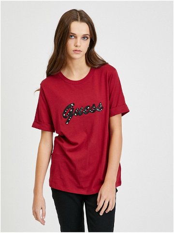 Červené dámské tričko Guess Nichita