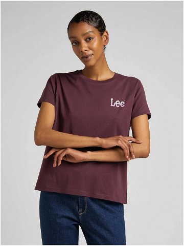 Vínové dámské tričko Lee
