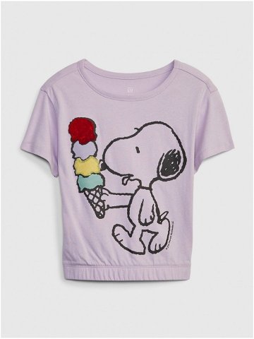 Světle fialové holčičí tričko GAP & Peanuts Snoopy
