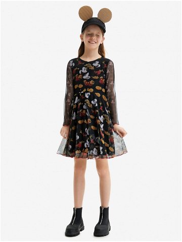 Černé holčičí vzorované šaty Desigual Arroyo