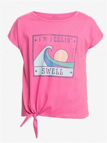 Růžové holčičí tričko s uzlem Roxy Pura Playa