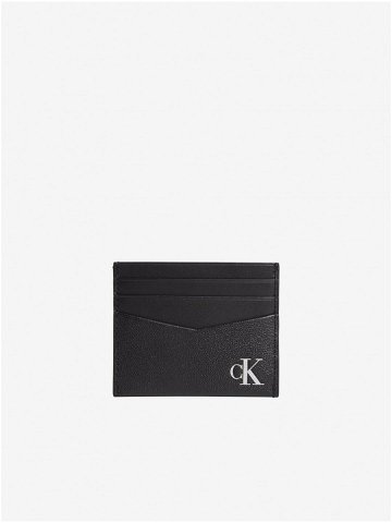 Černé pánské kožené pouzdro na karty Calvin Klein Jeans