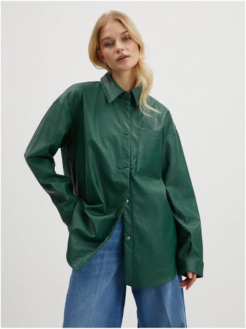 Zelená dámská koženková košile ONLY Mia